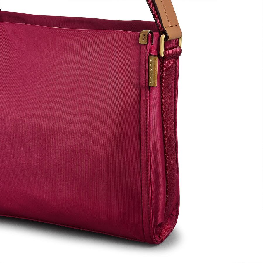 Canford Gardens Leather Medium Ziptop Crossbody Bag in Fox Glove - H2290672