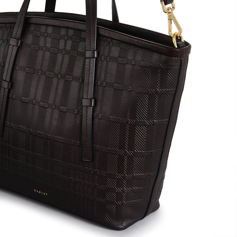 Bridgewater 2.0 Leather Medium Ziptop Grab Bag in Dark Oak - H2303209