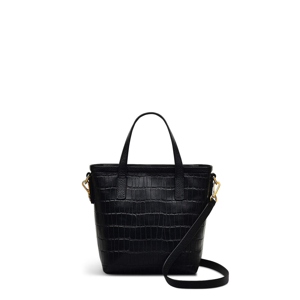 Bridgewater 2.0 Leather Small Ziptop Satchel Bag in Black - H2306001