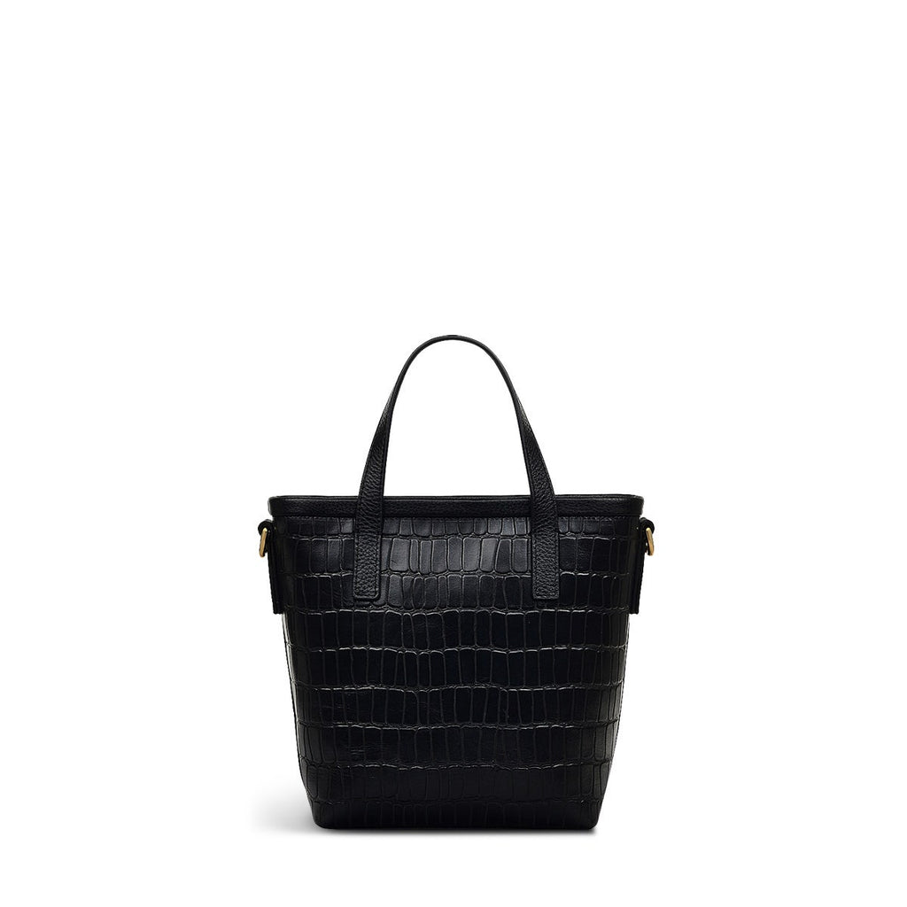 Bridgewater 2.0 Leather Small Ziptop Satchel Bag in Black - H2306001