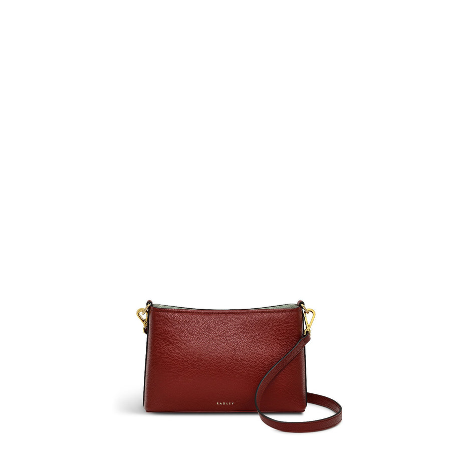 Floral Street Leather Small Open Top Crossbody Bag in Rust - H2317939