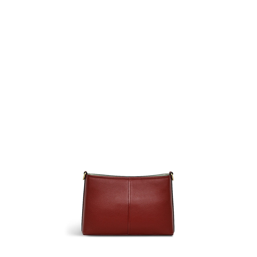 Floral Street Leather Small Open Top Crossbody Bag in Rust - H2317939