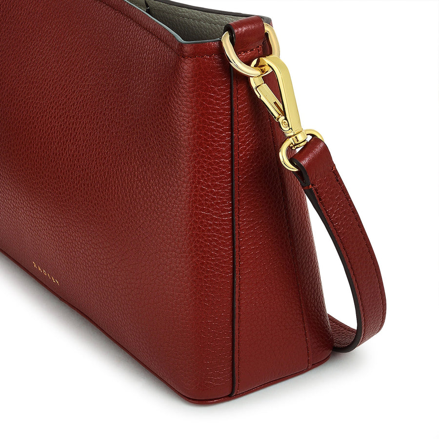 Floral Street Leather Small Open Top Crossbody Bag in Rust - H2317939
