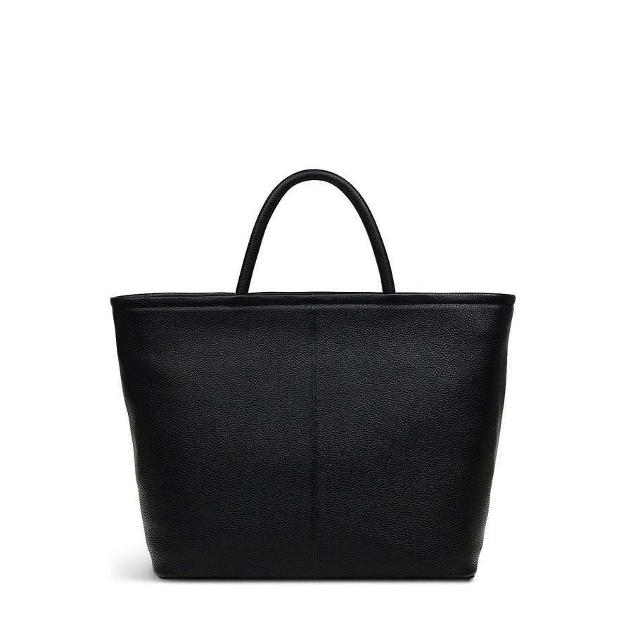 Brompton Crescent Leather Medium Ziptop Satchel Bag in Black - H2327001