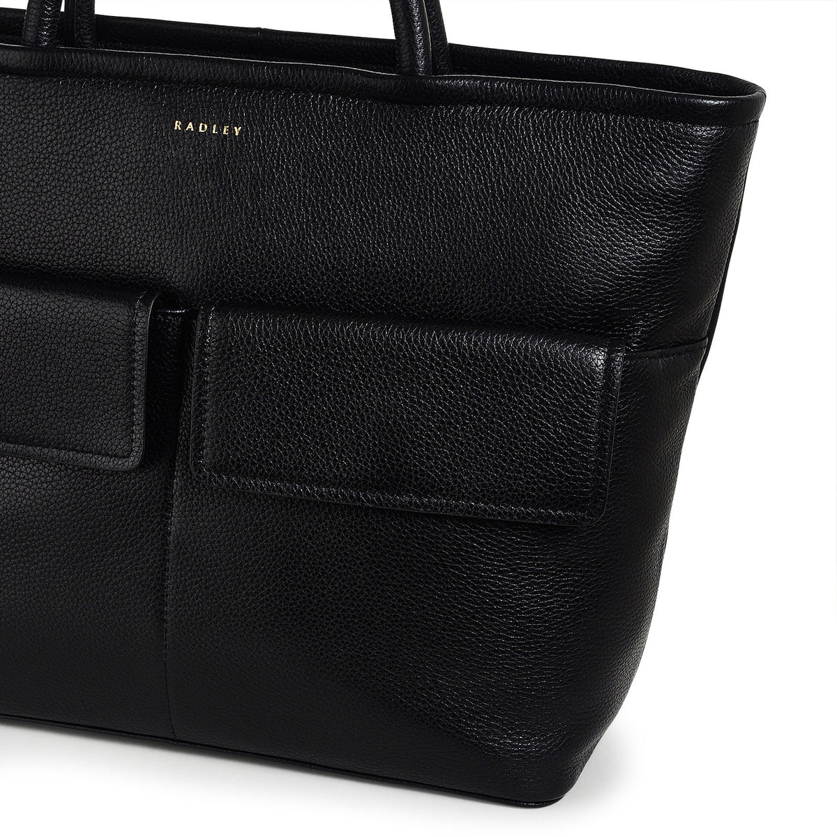 Brompton Crescent Leather Medium Ziptop Satchel Bag in Black - H2327001