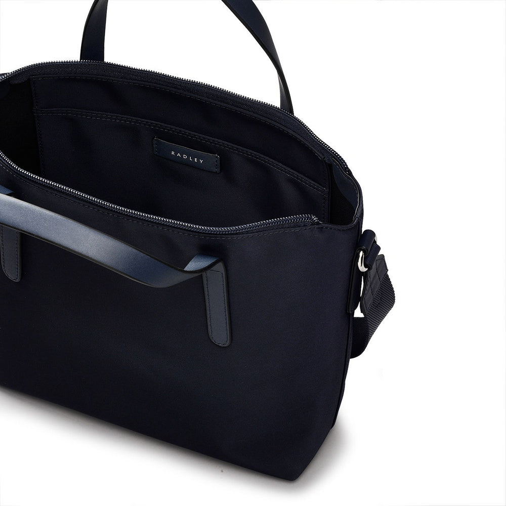 Filey Avenue Leather Medium Ziptop Satchel Bag in Ink - H2337401