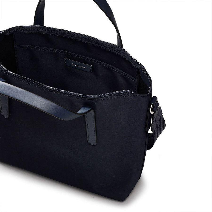 Filey Avenue Leather Medium Ziptop Satchel Bag in Ink - H2337401