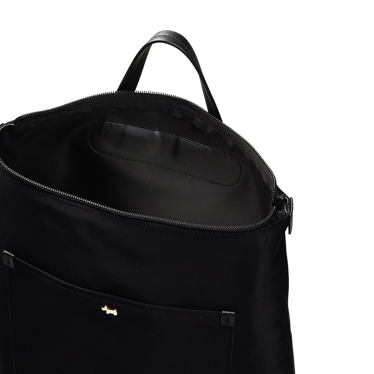 Filey Avenue Leather Medium Ziptop Backpack in Black - H2342001