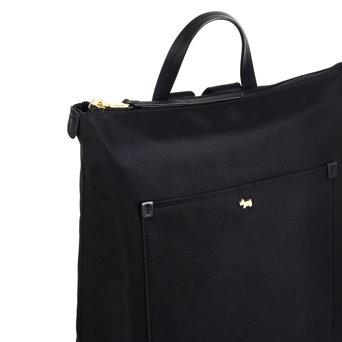 Filey Avenue Leather Medium Ziptop Backpack in Black - H2342001
