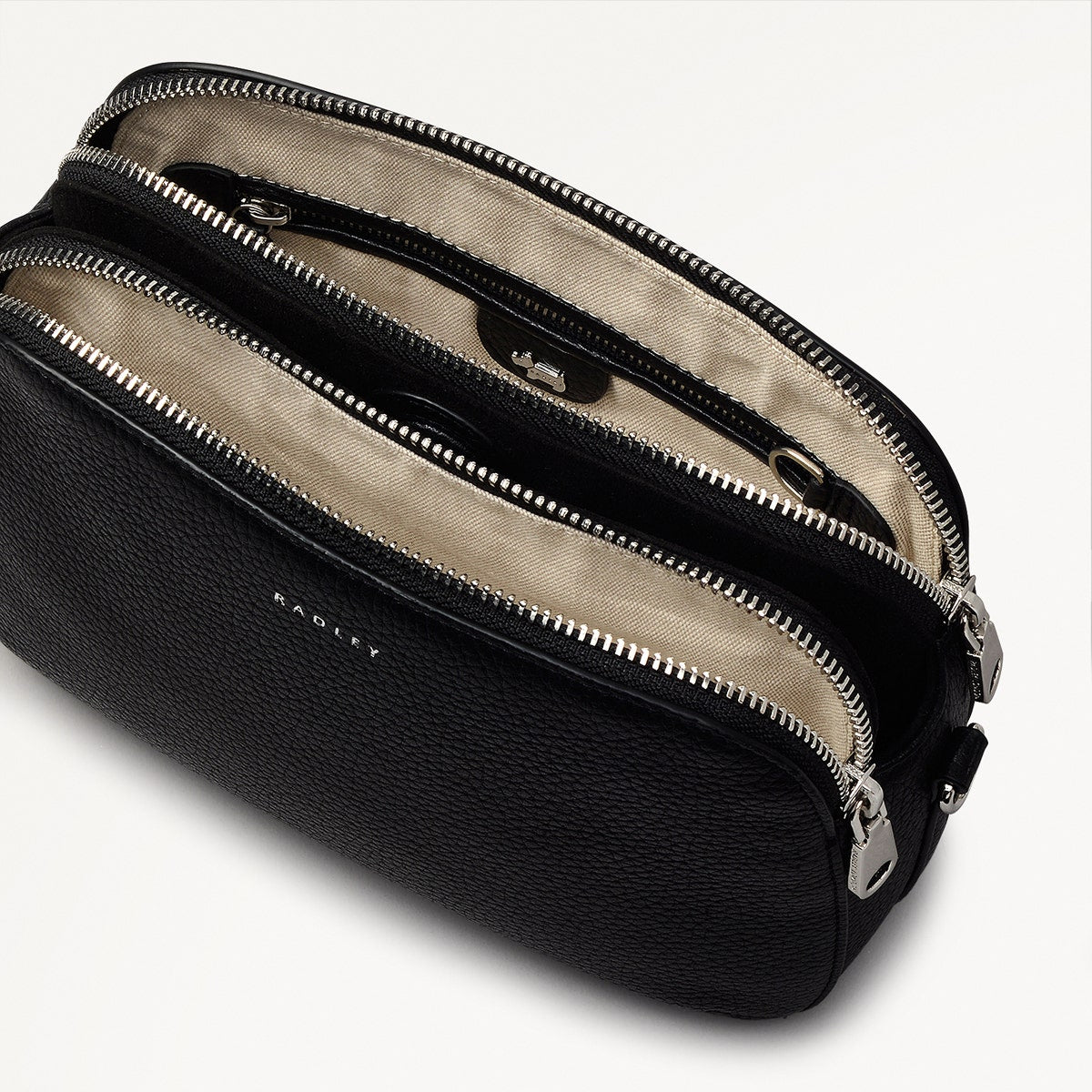 Dukes Place Leather Medium Ziptop Crossbody Bag in Black - H2462001
