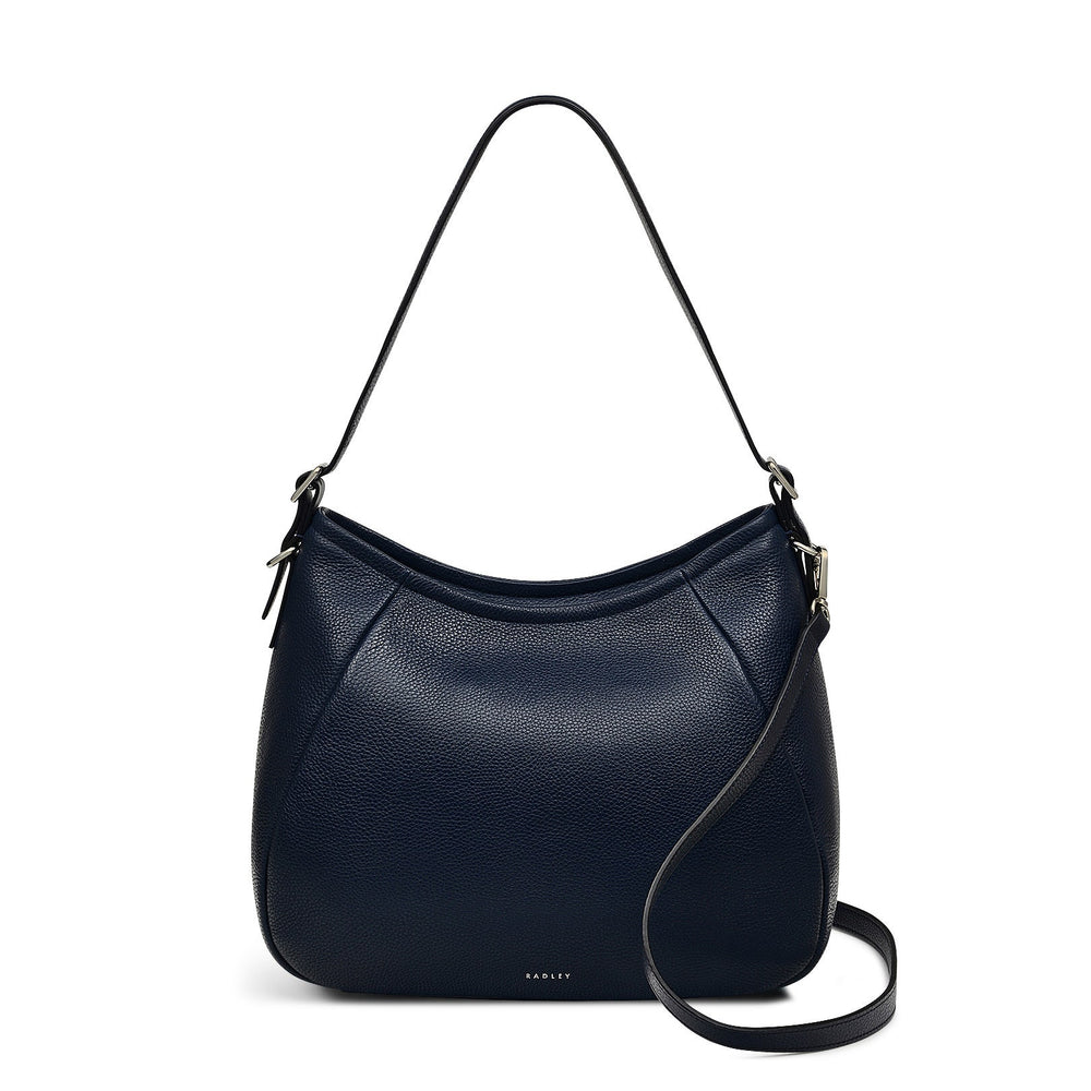 Eastney Street Leather Medium Ziptop Shoulder Bag in Ink - H2475401