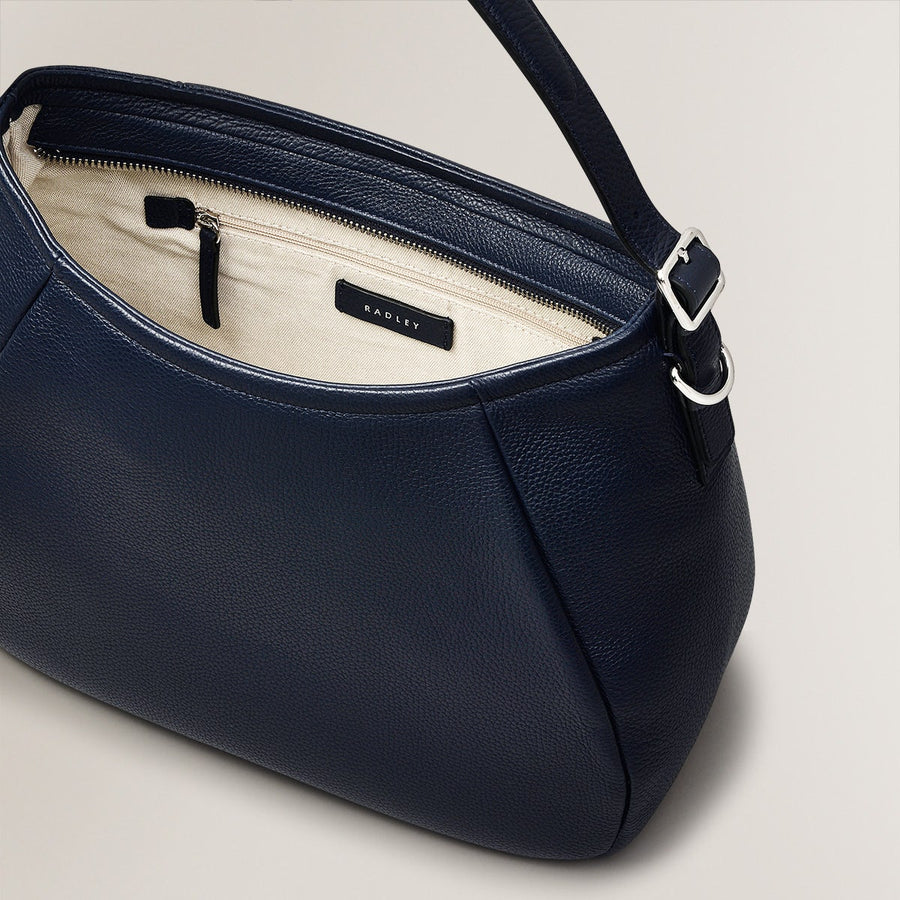 Eastney Street Leather Medium Ziptop Shoulder Bag in Ink - H2475401