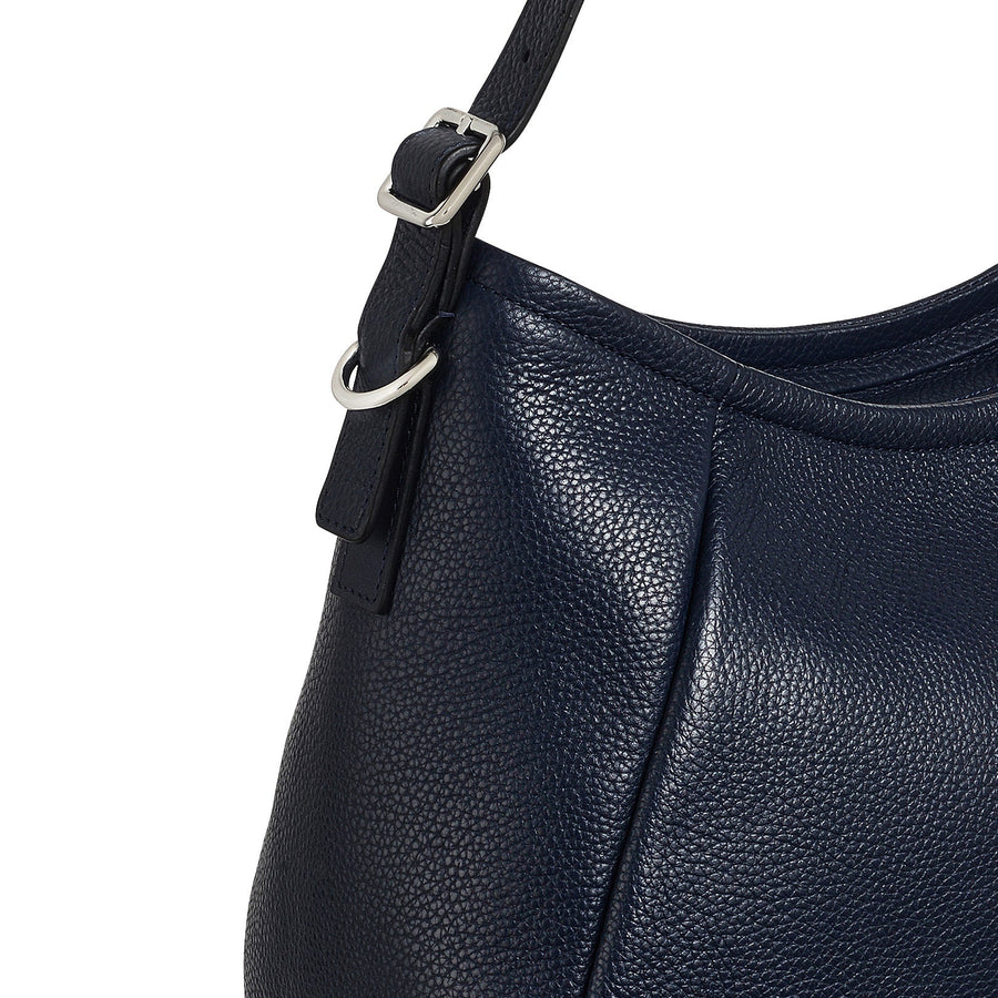 Eastney Street Leather Medium Ziptop Shoulder Bag in Ink - H2475401
