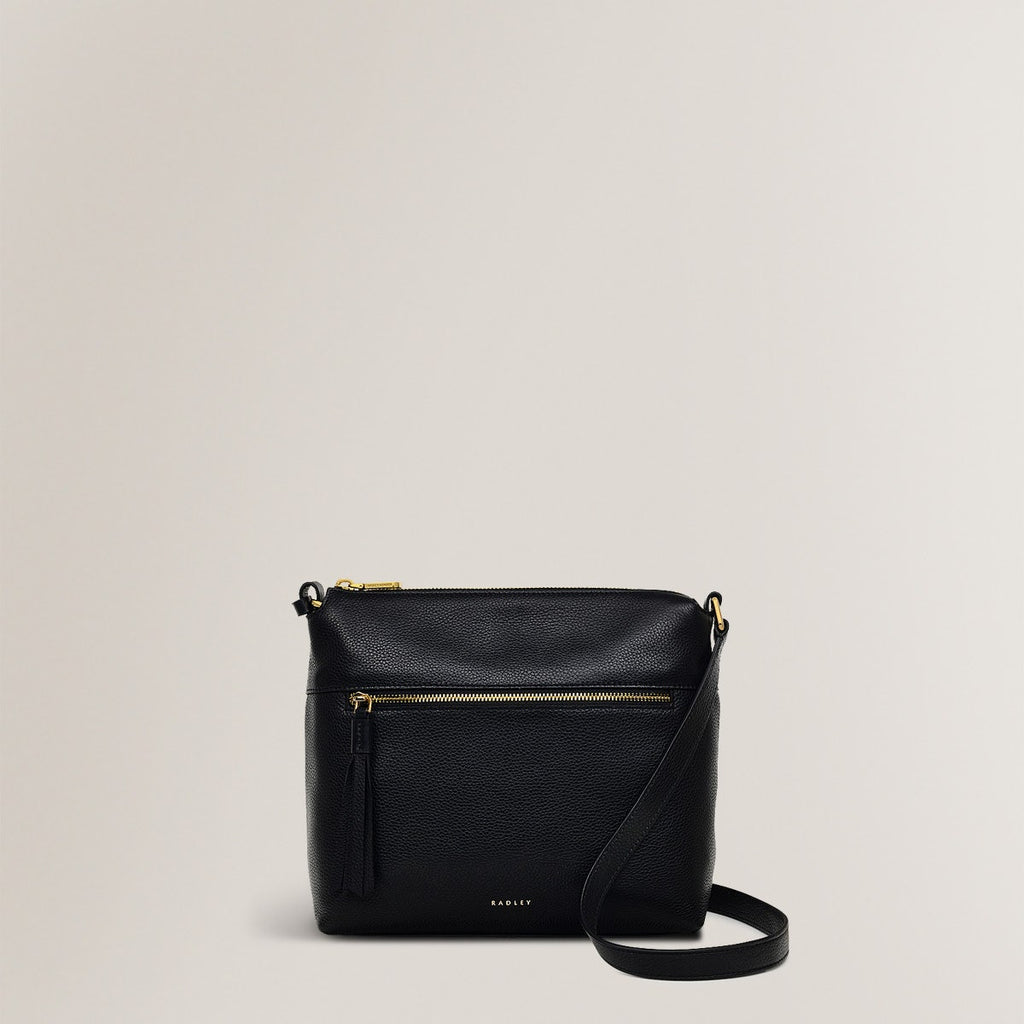 Fountain Mews Leather Small Ziptop Crossbody Bag in Black - H2486001