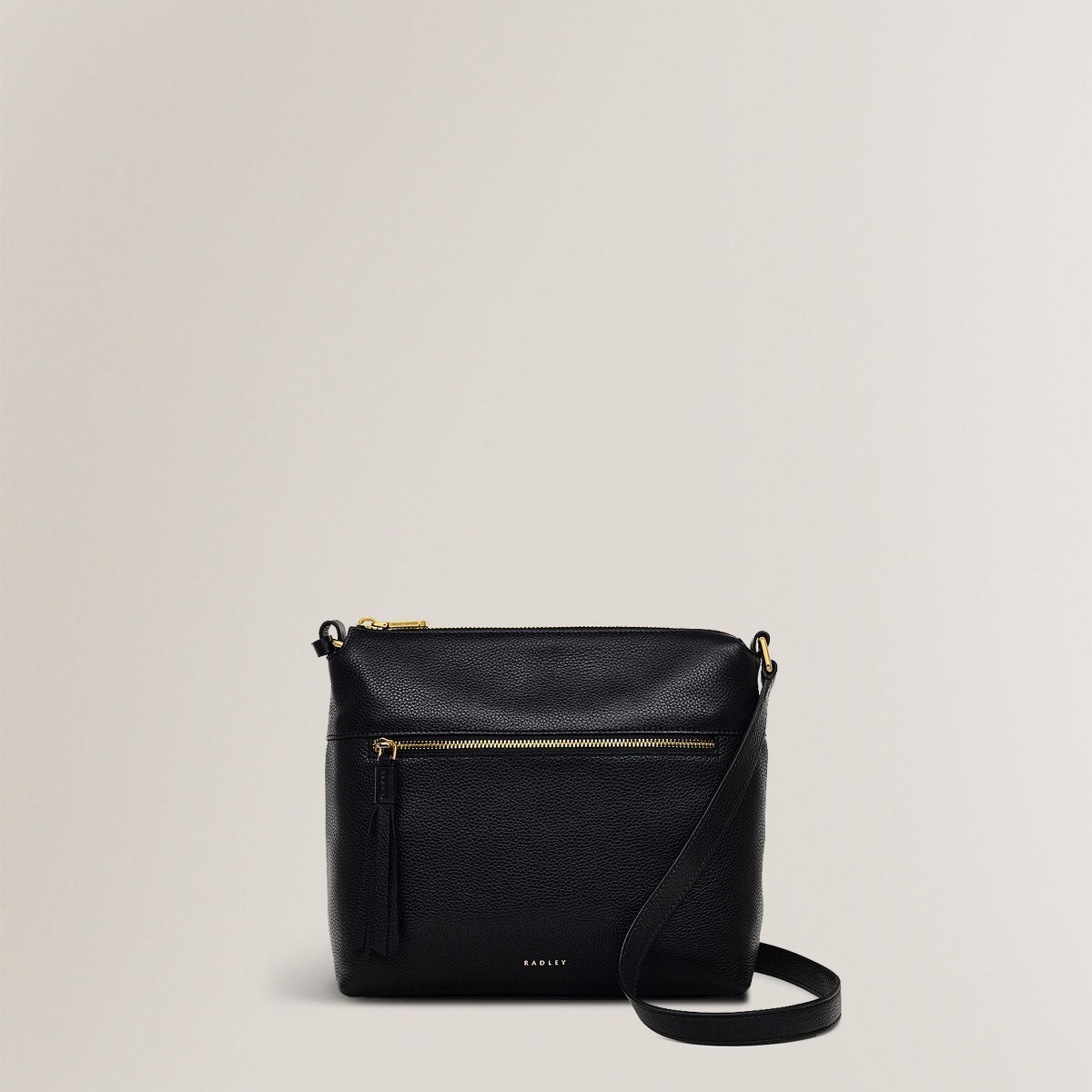 Fountain Mews Leather Small Ziptop Crossbody Bag in Black - H2486001