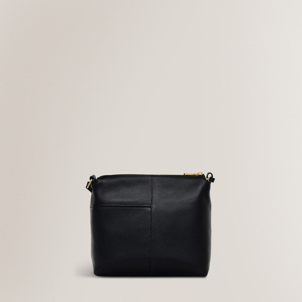 Fountain Mews Leather Small Ziptop Crossbody Bag in Black - H2486001