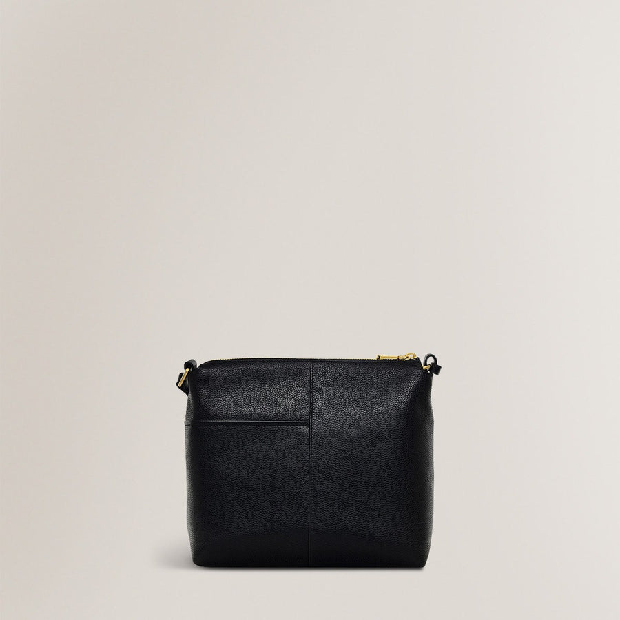 Fountain Mews Leather Small Ziptop Crossbody Bag in Black - H2486001