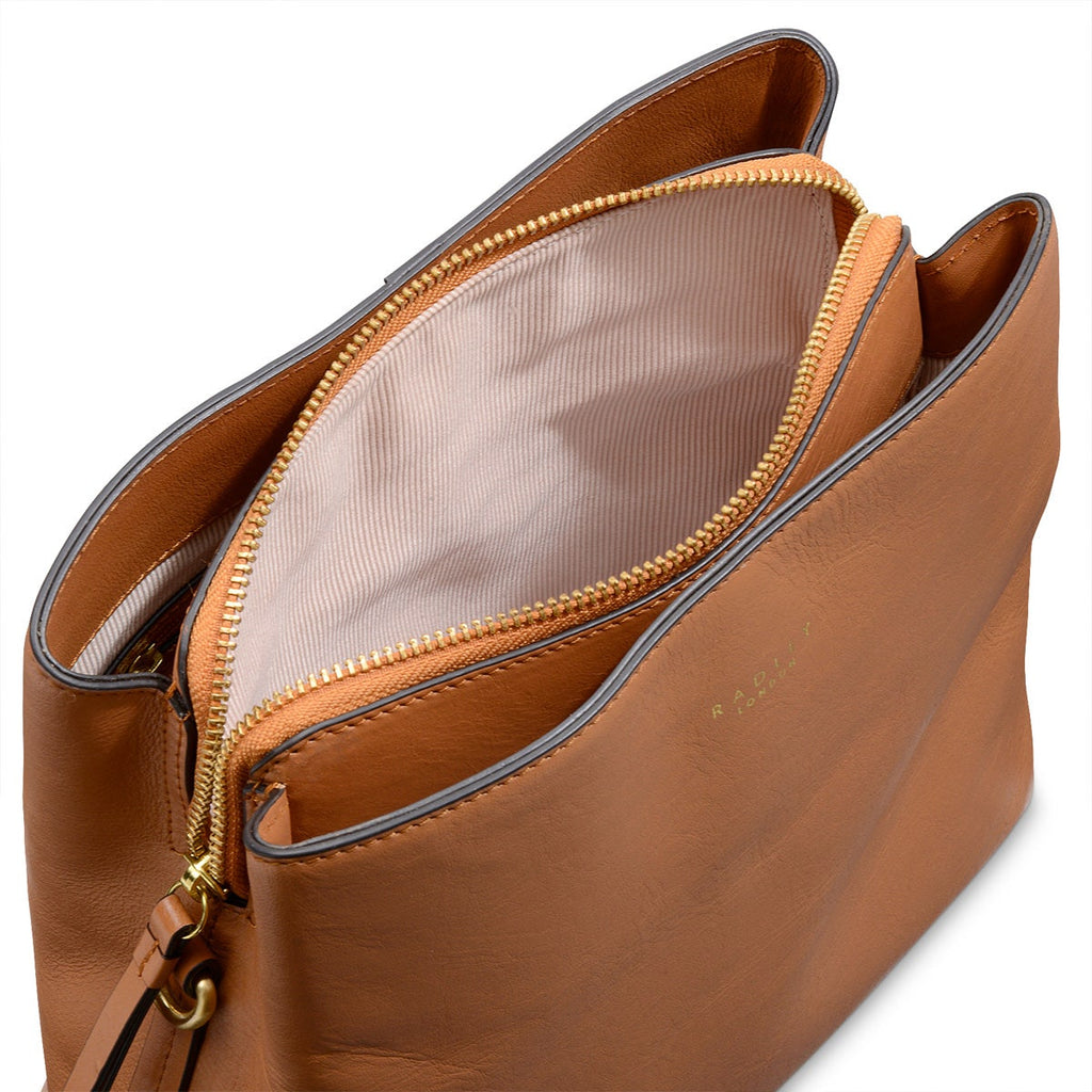 Dukes Place Leather Medium Compartment Crossbody Bag in Dark Butter - H2798260