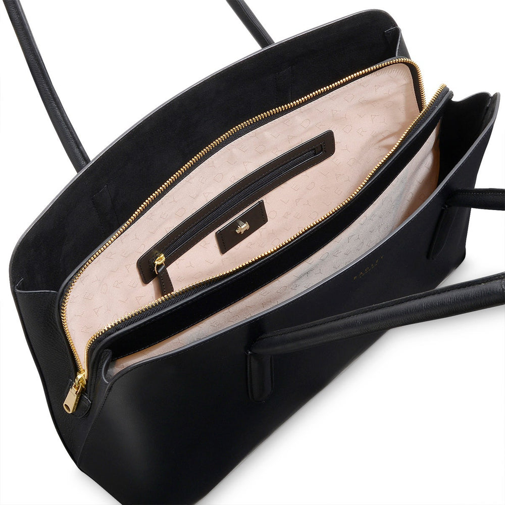 Liverpool Street 2.0 Leather Large Ziptop Workbag Bag in Black - H3909001