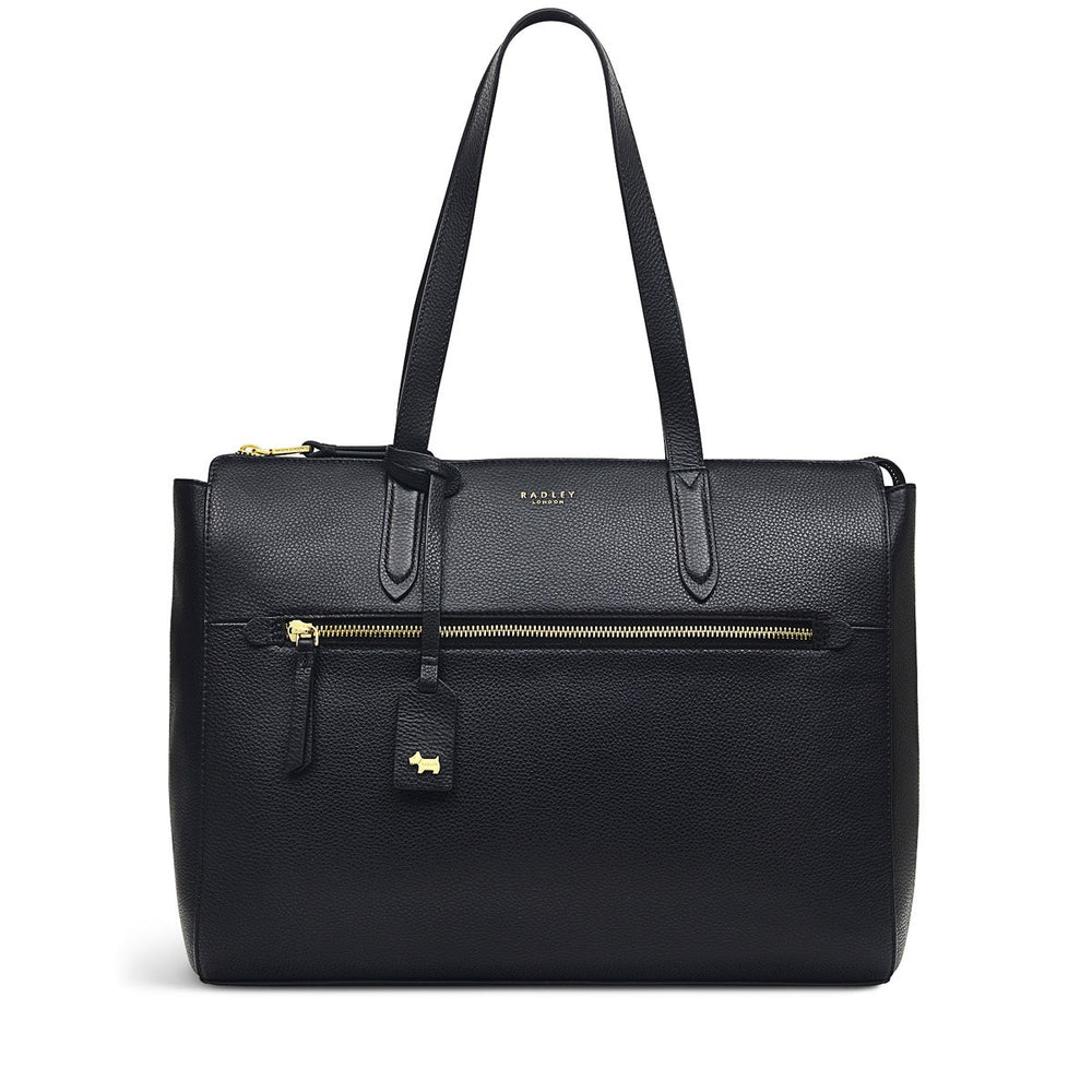 Arlington Court Leather Large Zip-Top Workbag Bag in Black - H5722001