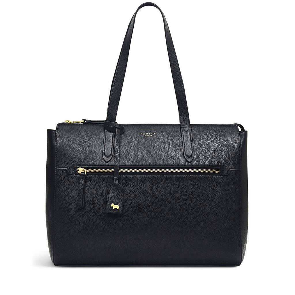 Arlington Court Leather Large Zip-Top Workbag Bag in Black - H5722001
