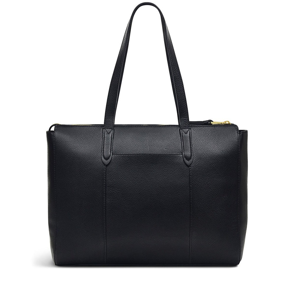 Arlington Court Leather Large Zip-Top Workbag Bag in Black - H5722001