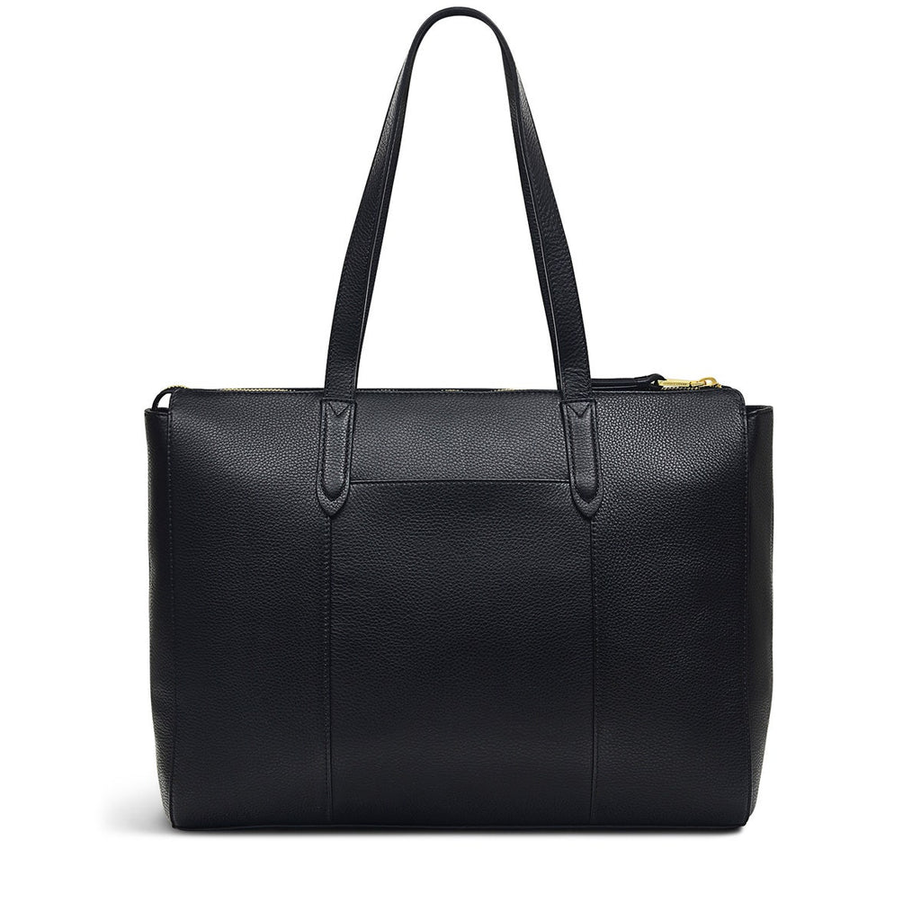 Arlington Court Leather Large Zip-Top Workbag Bag in Black - H5722001