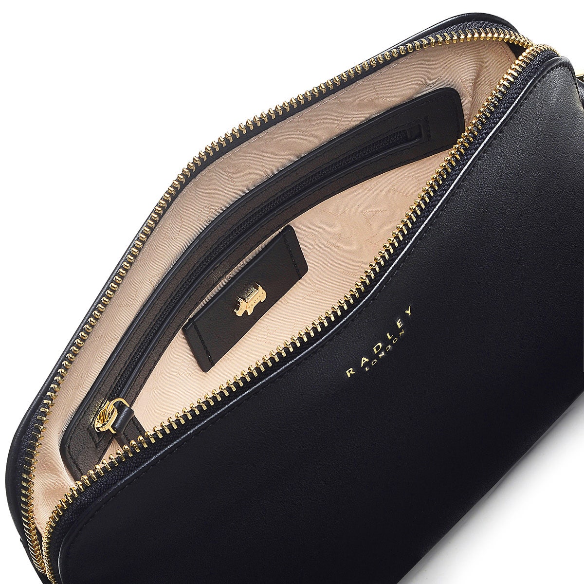 Liverpool Street 2.0 Leather Medium Ziptop Crossbody Bag in Black - H6337001