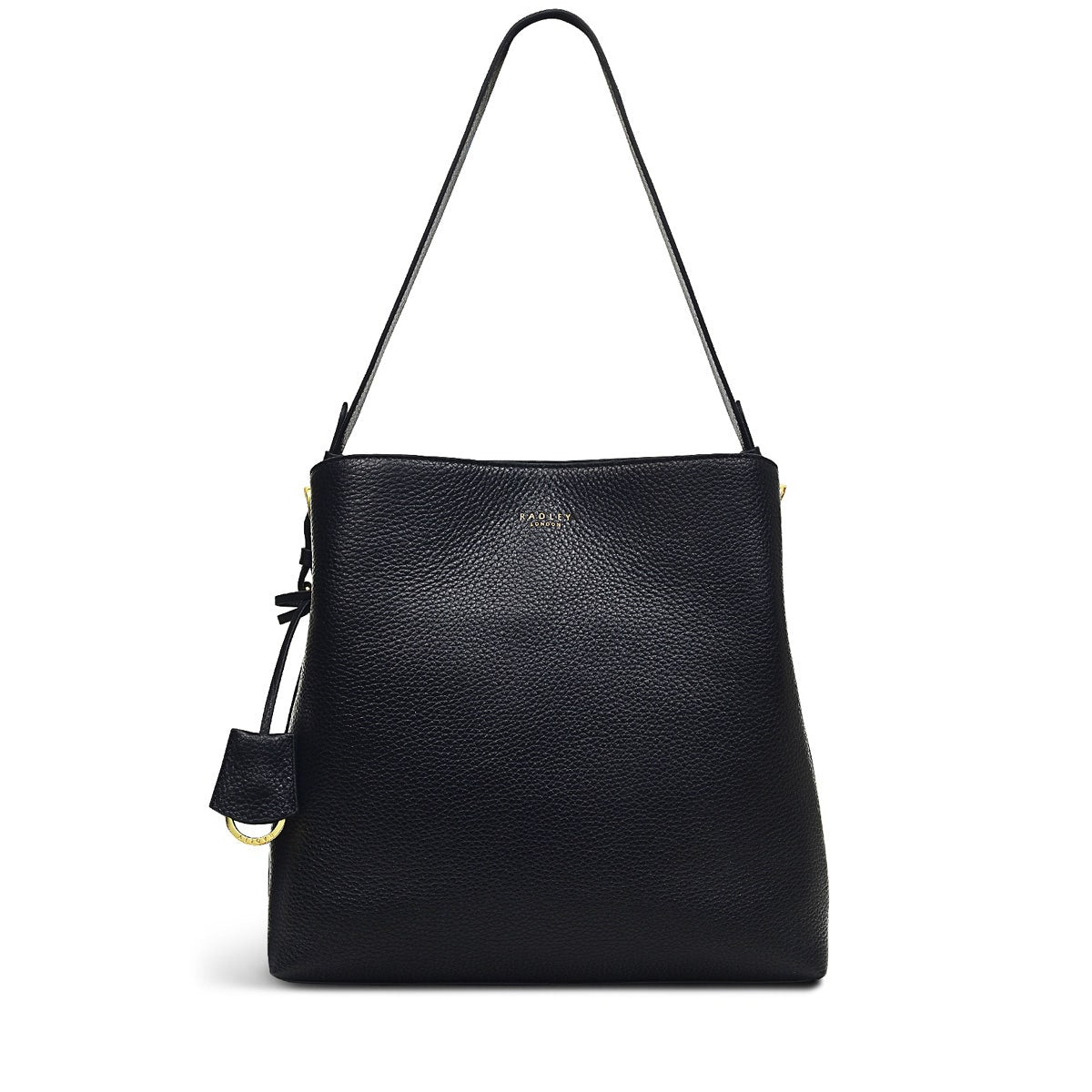 Dukes Place Leather Large Ziptop Shoulder Bag in Black - H6390001