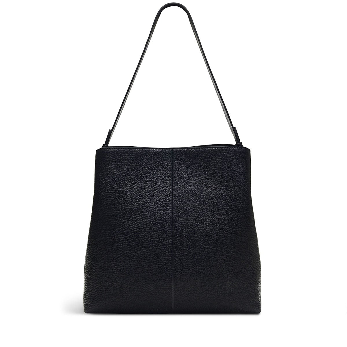 Dukes Place Leather Large Ziptop Shoulder Bag in Black - H6390001
