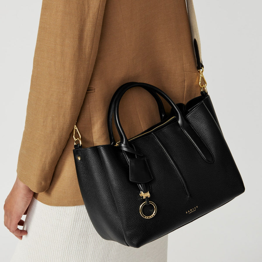 Hillgate Place Leather Medium Satchel Multiway Bag in Black - H6750001
