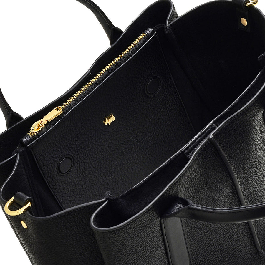 Hillgate Place Leather Medium Satchel Multiway Bag in Black - H6750001