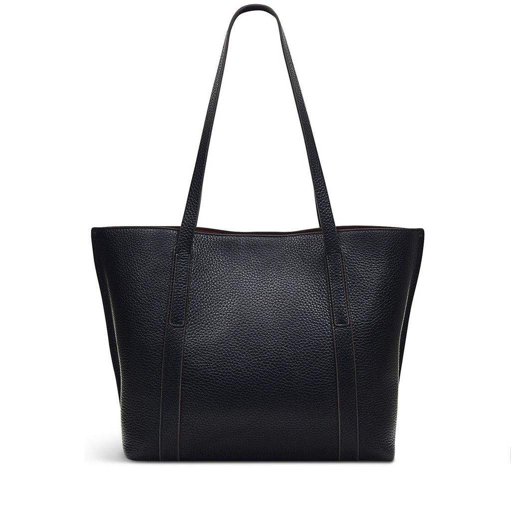 Museum Street Leather Medium Ziptop Tote Bag in Black - H6765001