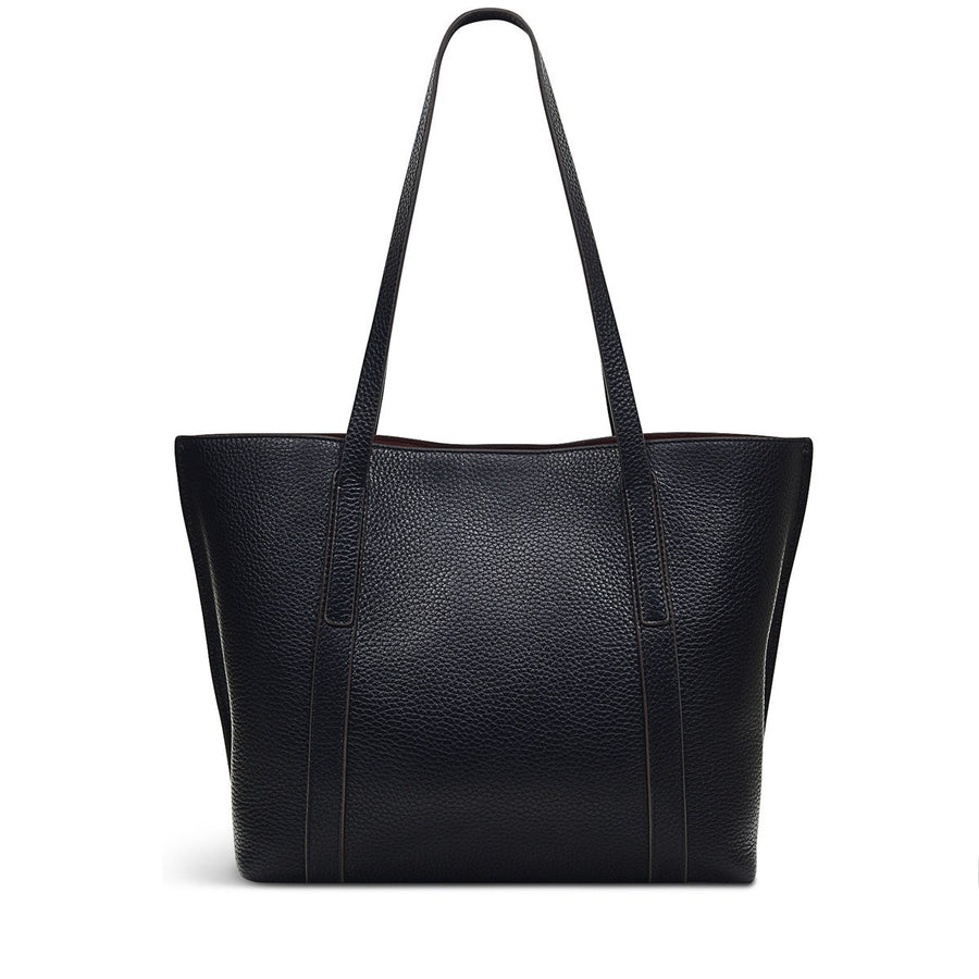 Museum Street Leather Medium Ziptop Tote Bag in Black - H6765001