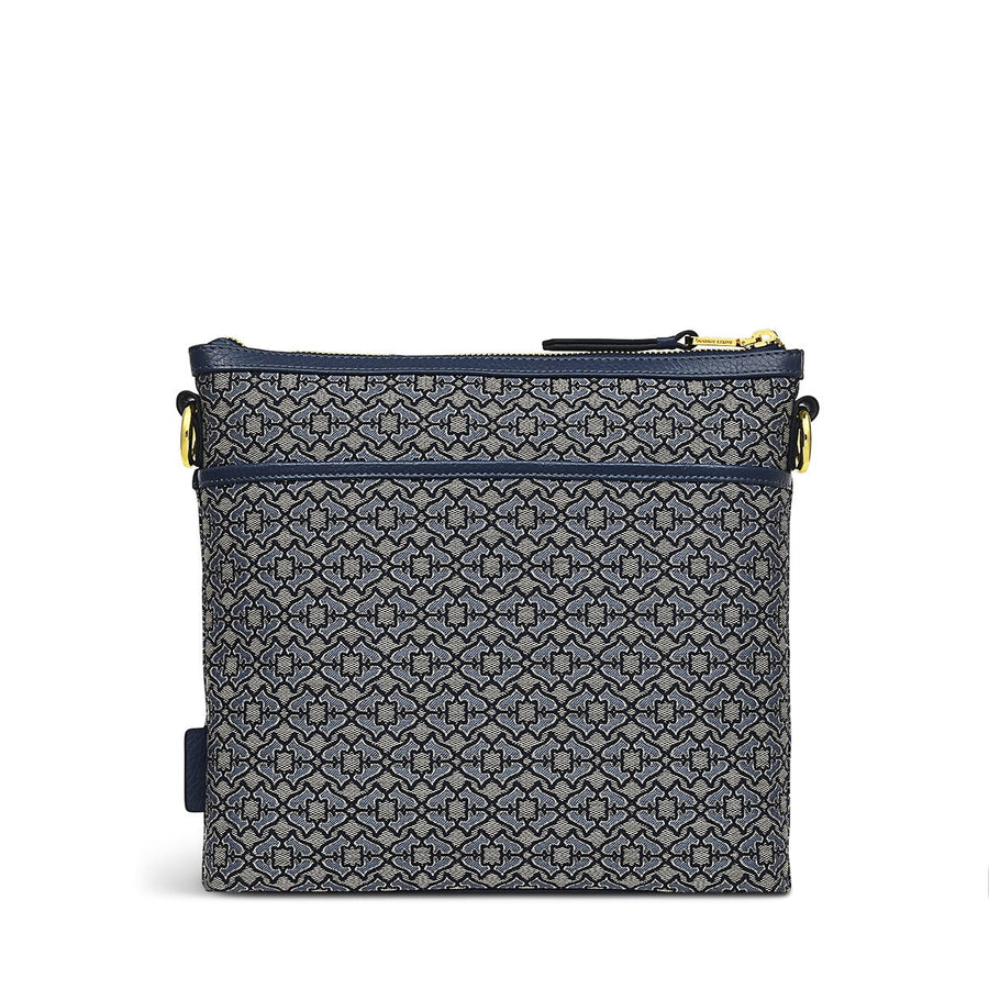 Pockets 2.0 Leather Medium Zip-Top Cross Body Bag in Goose Grey - H6855053