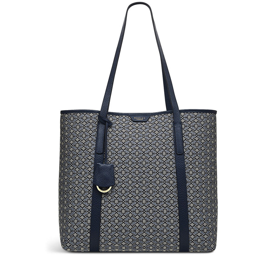 Museum Street Leather Large Open-Top Tote Bag in Goose Grey - H6857053