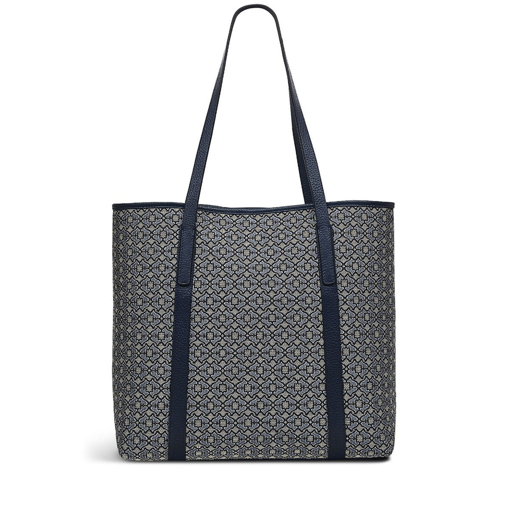 Museum Street Leather Large Open-Top Tote Bag in Goose Grey - H6857053