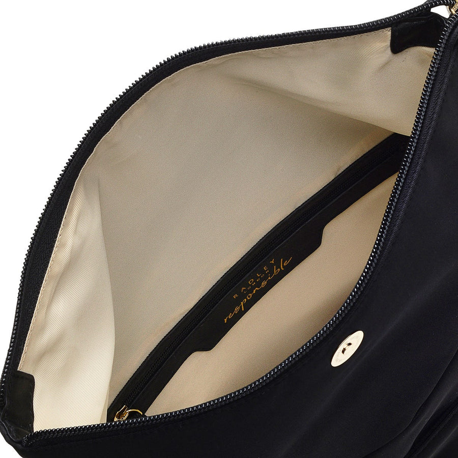 Mayfair Lane - Faux Croc Leather Medium Flapover Backpack in Black - H7209001