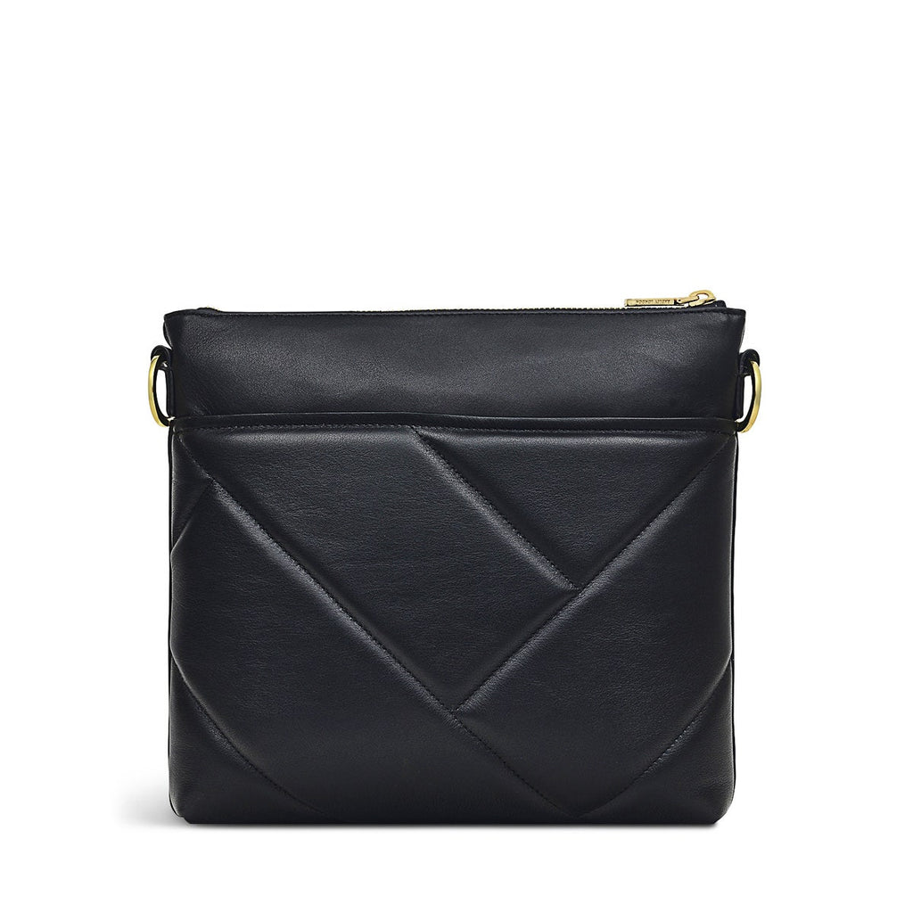 Pockets 2.0 Leather Medium Ziptop Crossbody Bag in Black - H7322001