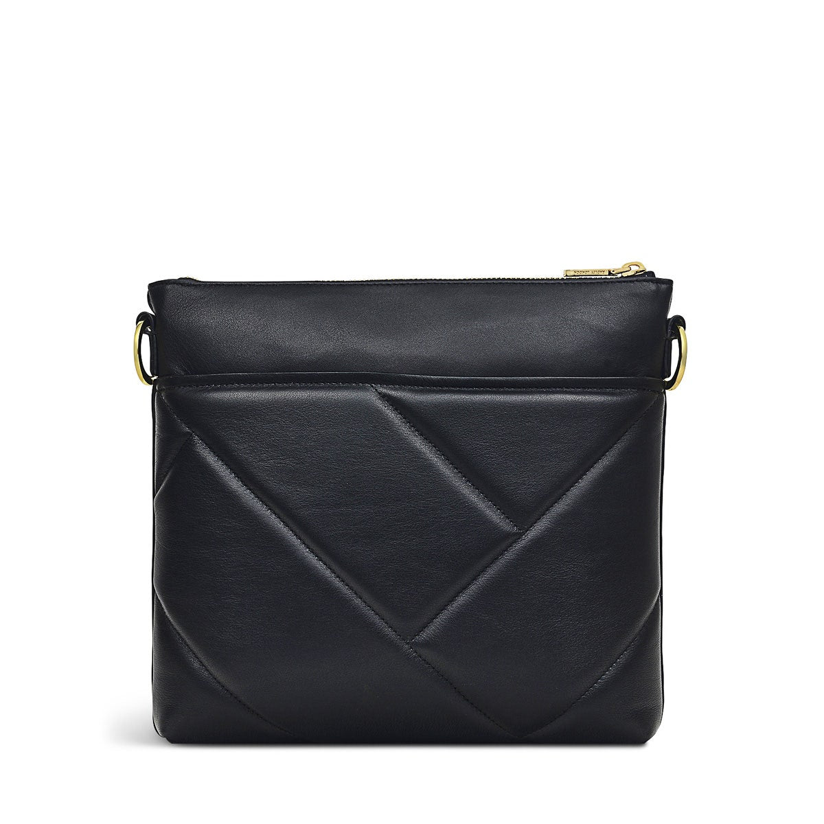 Pockets 2.0 Leather Medium Ziptop Crossbody Bag in Black - H7322001