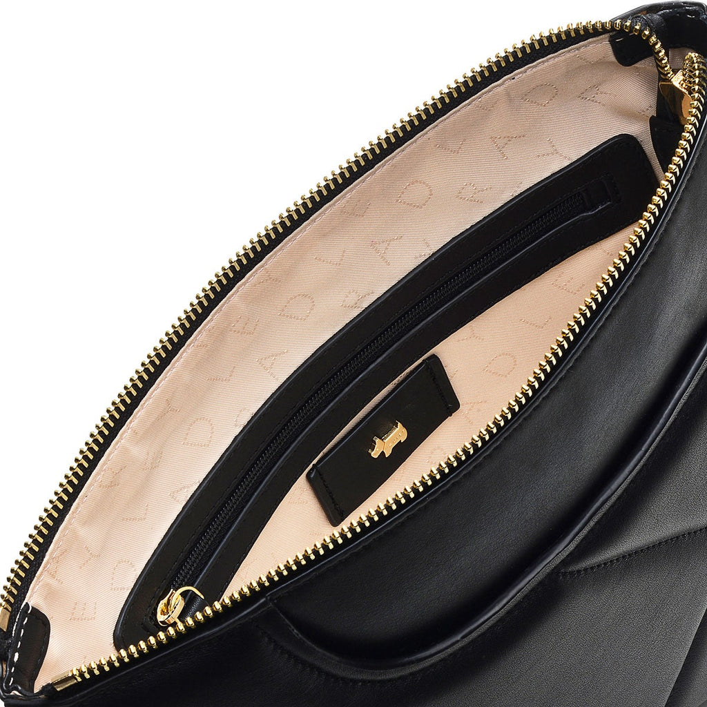 Pockets 2.0 Leather Medium Ziptop Crossbody Bag in Black - H7322001