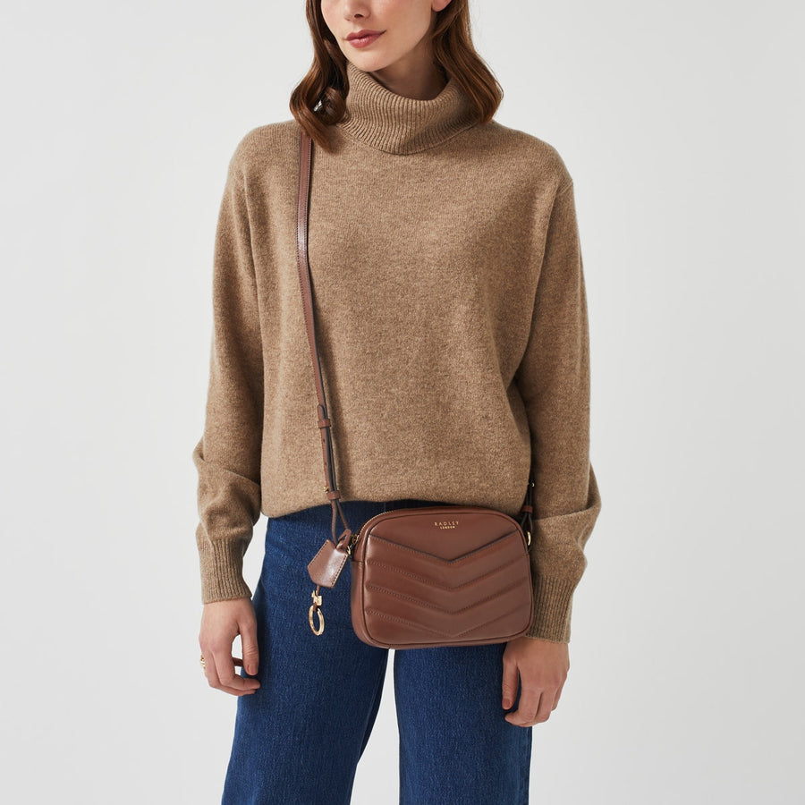 Gordon Road Leather Mini Ziptop Crossbody Bag in Tortoise - H7459205