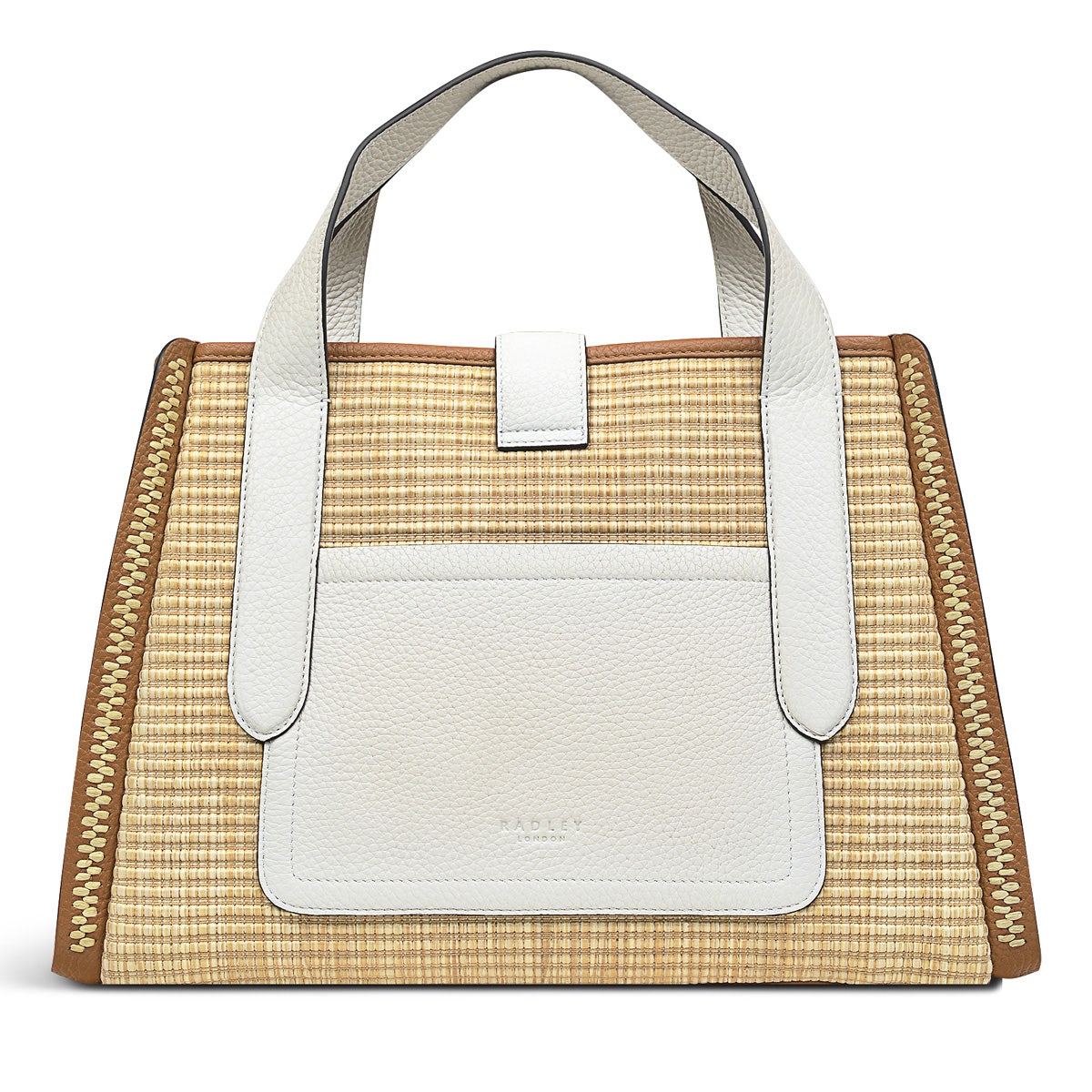 Sloane Street Leather Medium Ziptop Satchel Bag in Butterscotch - H7501259