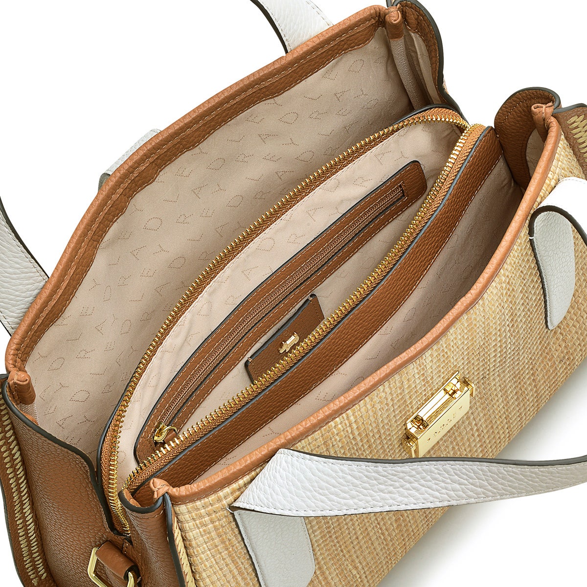 Sloane Street Leather Medium Ziptop Satchel Bag in Butterscotch - H7501259