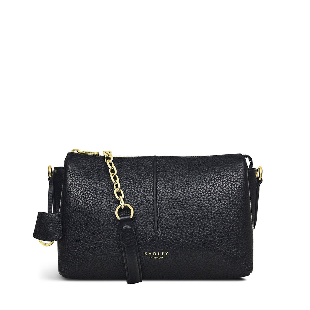 Hillgate Place Leather Small Ziptop Crossbody Bag in Black - H7574001