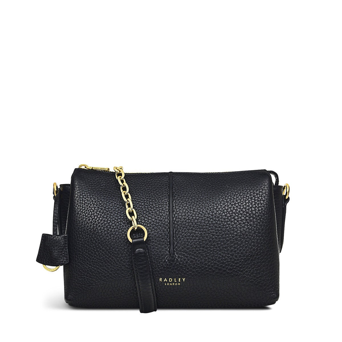 Hillgate Place Leather Small Ziptop Crossbody Bag in Black - H7574001