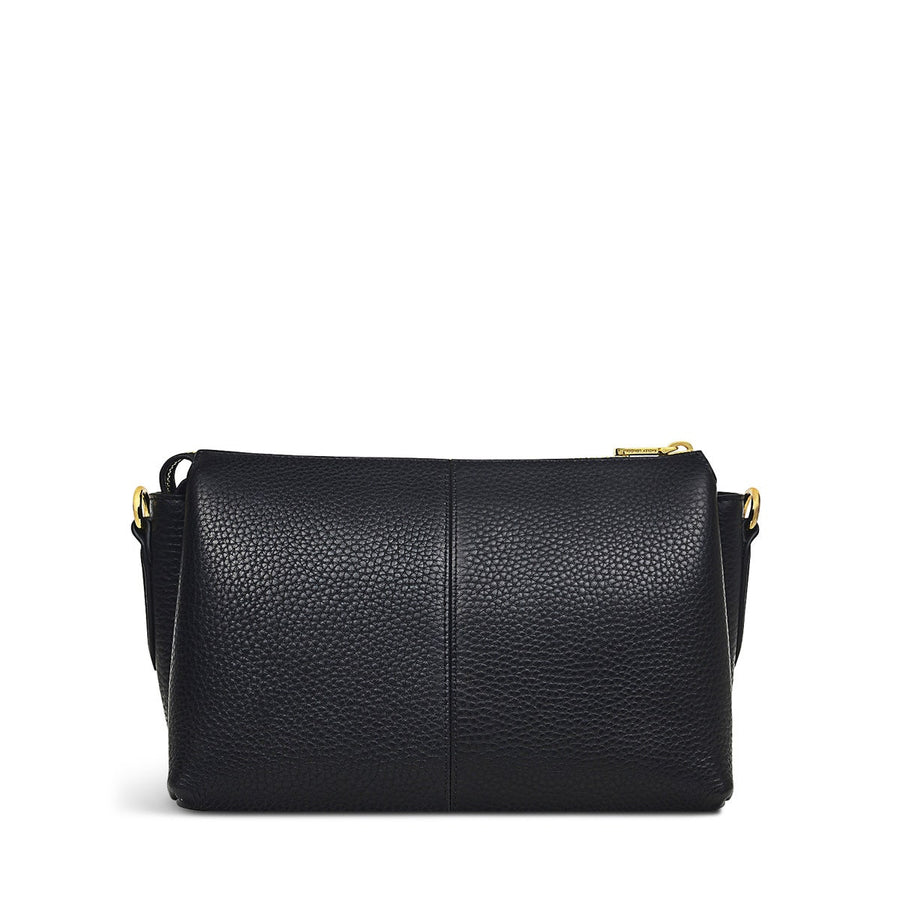 Hillgate Place Leather Small Ziptop Crossbody Bag in Black - H7574001
