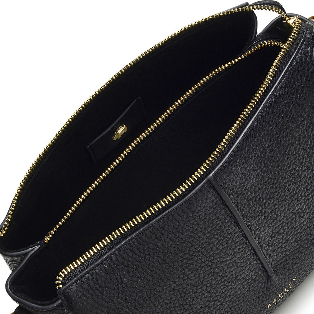 Hillgate Place Leather Small Ziptop Crossbody Bag in Black - H7574001