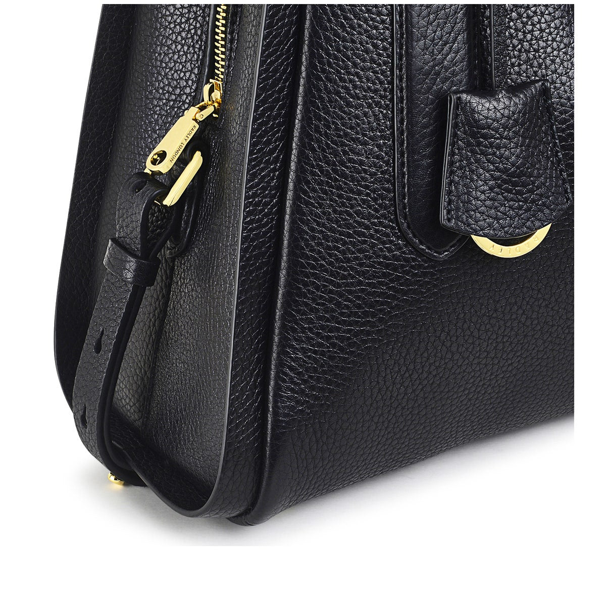 Sloane Street Leather Medium Ziptop Grab Bag in Black - H7582001