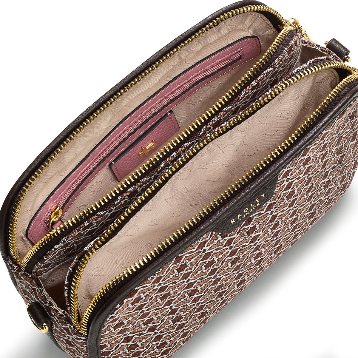 Dukes Place Leather Medium Zip-Top Cross Body Bag in Tortoise - H7601205